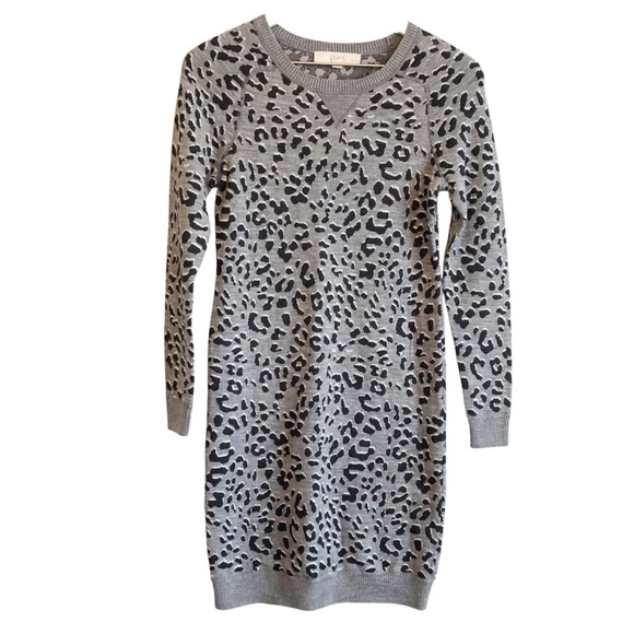 LOFT Leopard Print Petite‎ Soft Sweater Dress XXSP NWT - Picture 1 of 5